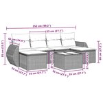 vidaXL Salon de jardin 7 Pièces avec coussins noir résine tressée