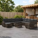 vidaXL Ensemble de canapé de jardin 12 pc Gris polyrotin