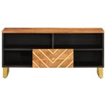 vidaXL Meuble TV marron et noir 100x33 5x46 cm bois massif de manguier