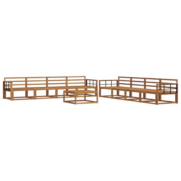 vidaXL Ensemble de canapés d'extérieur 9 Pièces Naturel