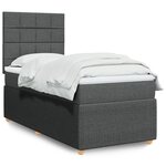 vidaXL Sommier à lattes de lit et matelas Gris foncé 90x190 cm Tissu