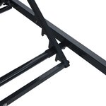 vidaXL Chaise Longue Noire Acier  Textilène Simple Accoudoirs réglables
