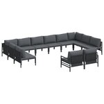 vidaXL Ensemble de canapé de jardin 12 Pièces Anthracite Acier