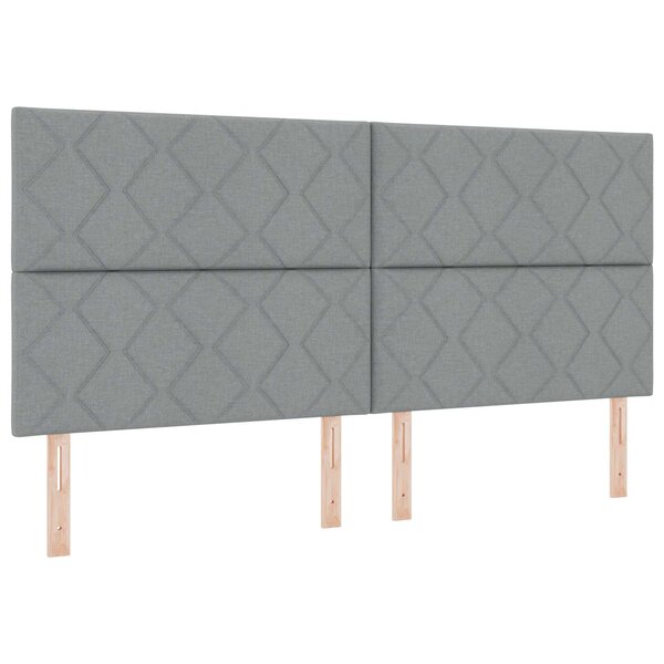 vidaXL Tête de lit LED Gris clair 200 cm tissu