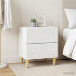 vidaXL Table de chevet 2 pc Blanc 43 x 34 5 x 48 cm Bois d'ingénierie