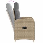 vidaXL Ensemble de repas extérieur 3 pc Beige et Gris clair polyrotin