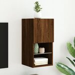 vidaXL Meuble TV avec lumières LED chêne marron 30 5x30x60 cm