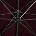 vidaXL Parasol de jardin en porte-à-faux avec mât et lumières LED