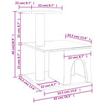 vidaXL Arbre à chat avec griffoirs en sisal gris foncé 48 cm