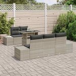 vidaXL Ensemble de canapé de jardin 6 Pièces Gris clair et gris foncé