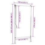 vidaXL Store roulant d'extérieur bleu et blanc 120x270 cm tissu acier