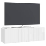 vidaXL Meuble TV mural 98 x 31 x 30 cm Blanc brillant