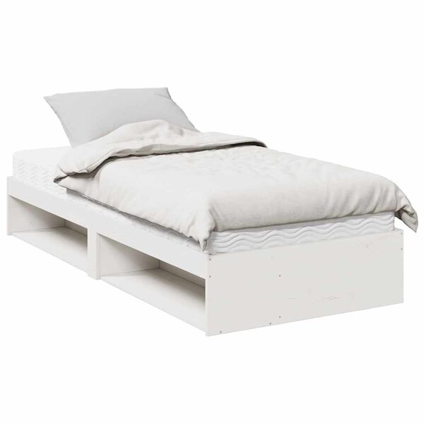 vidaXL Lit de jour avec matelas blanc 90x200 cm bois de pin massif