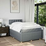 vidaXL Sommier à lattes de lit avec matelas Gris clair 120x200cm Tissu