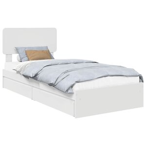 vidaXL Lit de Rangement Blanc 75 x 190 cm Bois d'ingénierie