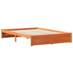 vidaXL Cadre de lit avec tête de lit de rangement 2 Pièces Brun Ciré