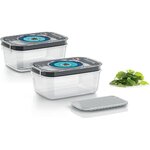 BOSCH - Accessoires sous vide 2 boites de 1 litre en Tritan avec indicateur de date et témoin de mise sous vide.