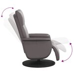 vidaXL Fauteuil inclinable avec repose-pieds gris similicuir