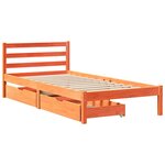 vidaXL Cadre de lit sans matelas cire marron 90x190 cm bois pin massif