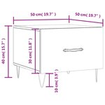 vidaXL Tables basses 2 Pièces chêne fumé 50x50x40 cm bois d'ingénierie