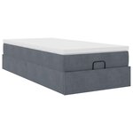 vidaXL Cadre de lit ottoman et matelas gris foncé 90x200 cm velours