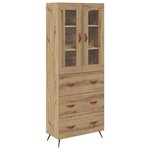 vidaXL Buffet avec étagère 2 Pièces Chêne artisanal Bois d'ingénierie