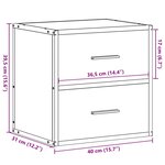vidaXL Tables de chevet murales 2 Pièces Chêne fumé 40x31x39 5 cm