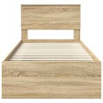 vidaXL Cadre de lit avec tête de lit Sonoma 90 x 190 cm Pin massif