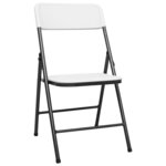 vidaXL Chaises de jardin pliables lot de 4 PEHD Blanc
