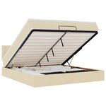 VidaXL Cadre de lit ottoman avec matelas crème 160x200 cm tissu