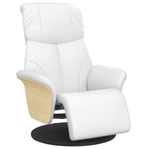 vidaXL Fauteuil inclinable avec repose-pieds blanc similicuir