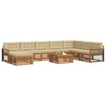 vidaXL Ensemble de canapés d'extérieur 9 Pièces Naturel et Beige