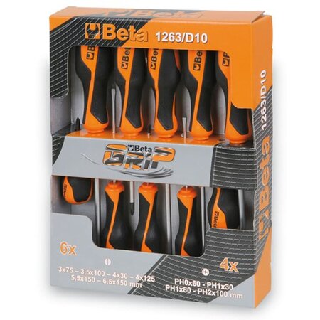 Beta tools tournevis 1263/d10 en acier 10 pièces 012630010