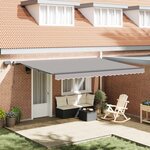 vidaXL Auvent Rétractable Gris clair 450 ×300 cm tissu