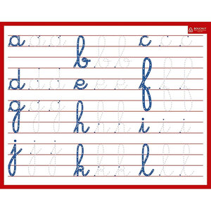 Ardoise effaçable - 2 faces - Lettres de l'alphabet - 21x26 5cm - Scolaire