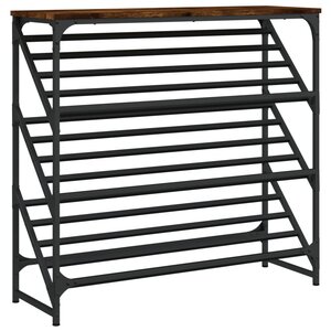 vidaXL Étagère à chaussures chêne fumé 90x30x85 cm bois d'ingénierie