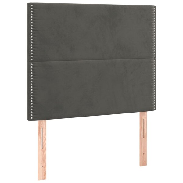 vidaXL Têtes de lit 2 Pièces Gris foncé 90x5x78/88 cm Velours