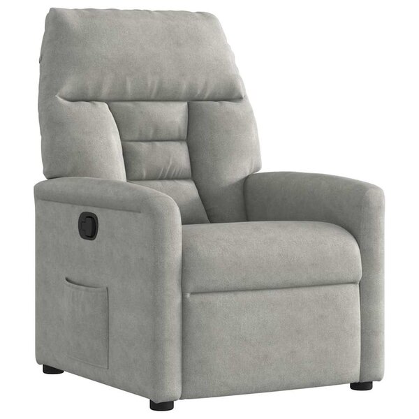 vidaXL Fauteuil inclinable gris clair tissu microfibre