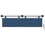 vidaXL Tête de lit suspendue Avec lumière LED Bleu Tissu