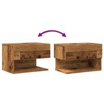 vidaXL Table de chevet murale vieux bois