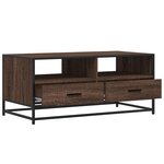 vidaXL Table basse chêne marron 100x50x45cm bois d'ingénierie et métal