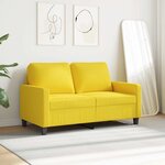 vidaXL Canapé à 2 places Jaune clair 120 cm Tissu