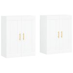 vidaXL Armoires murales 2 Pièces blanc bois d'ingénierie