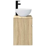 vidaXL Meuble de lavabo mural Chêne Sonoma 39 x 41 x 64 5 cm