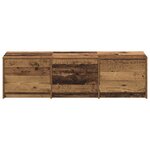 vidaXL Meuble TV avec LED Bois Vieilli 140x34x40 cm Bois reconstitué