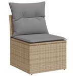 vidaXL Salon de jardin avec coussins 5 Pièces beige résine tressée