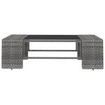 vidaXL Salon de jardin 9 Pièces avec coussins Gris Résine tressée