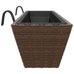 vidaXL Jardinières avec crochets 2 Pièces marron résine tressée