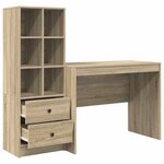 vidaXL Bureau avec rangement 2 Pièces Chêne Sonoma 100 x 50 x 76 cm