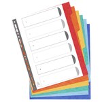 Intercalaires carte lustrée 400g 6 positions - A4 maxi Couleurs assorties EXACOMPTA